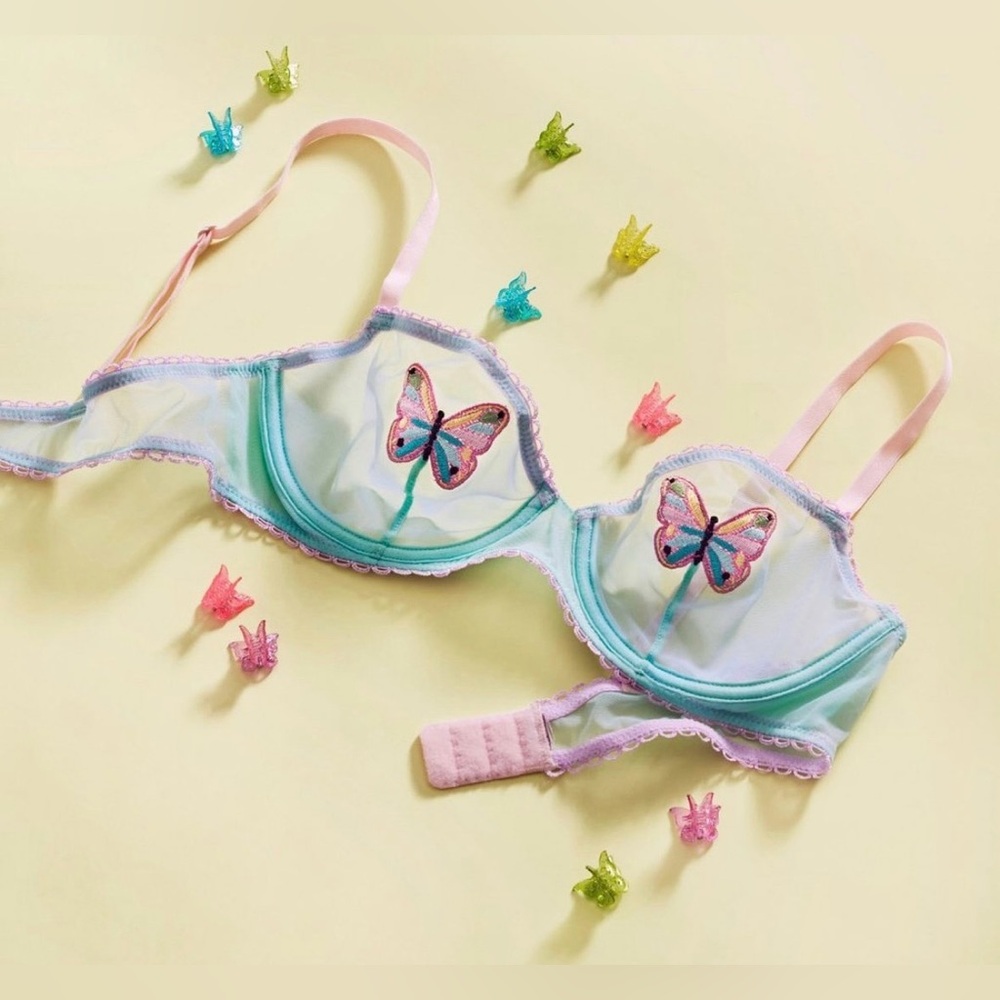 Adore Me Pastel Butterfly Bra